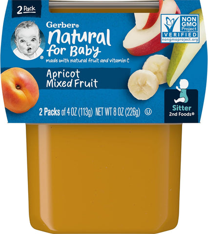 Gerber 2nd Foods Apricot Mixed Fruit (2x4oz) 226g