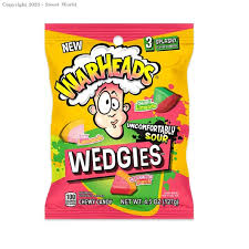 Warheads Sour Wedgies Peg bag 3.5oz