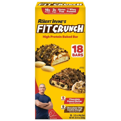 FITCRUNCH High Protein Baked Bars Variety Pack, 46g (18 pieces)