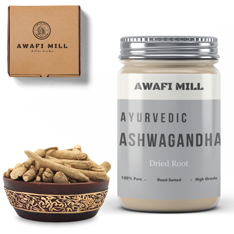 Awafi Mill Ashwagandha Root Withania Somnifera Bottle of 100g