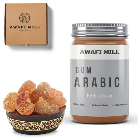 Awafi Mill Arabic Gum Edible Resin Bottle of 100g