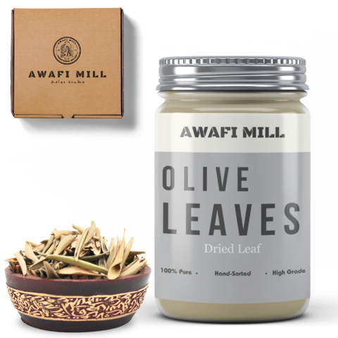 Awafi Mill Olive Leaves Olea Europaea Bottle of 100g