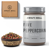 Awafi Mill Five Pepper corn Blend Black, White, Green, Pink, and Szechuan Pepper Medley 100g