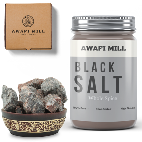 Awafi Mill Himalayan Black Salt Whole Kala Namak Bottle of 100g