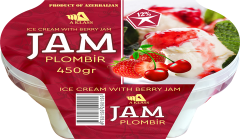 A Klass Family Plombir with Carry Jam Ice Cream 450g