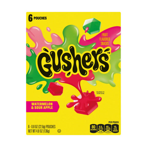 Gushers Watermelon & Sour Apple Fruit Flavored Snacks 136g