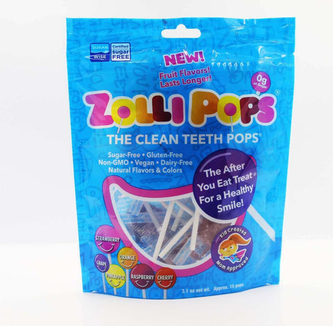 ZolliPops Clean Teath Pops Mix Fruit 3.1Oz