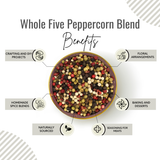 Awafi Mill Five Pepper corn Blend Black, White, Green, Pink, and Szechuan Pepper Medley 100g