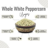 Awafi Mill White Pepper Corns Piper Nigrum Bottle of 100g