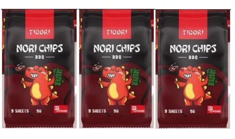 Tidori Nori Chips BBQ Flavour 5g (Pack of 3)