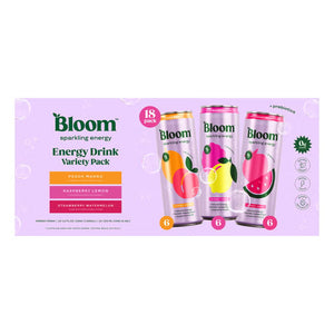 Bloom Sparkling Energy Drink, Variety Pack, 12 fl oz, (18 Pc)