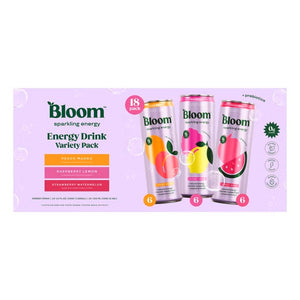 Bloom Sparkling Energy Drink, Variety Pack, 12 fl oz, (18 Pc)