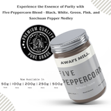 Awafi Mill Five Pepper corn Blend Black, White, Green, Pink, and Szechuan Pepper Medley 100g