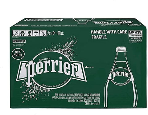 Perrier Natural Sparkling Water Glass Bottel 24x330 ml