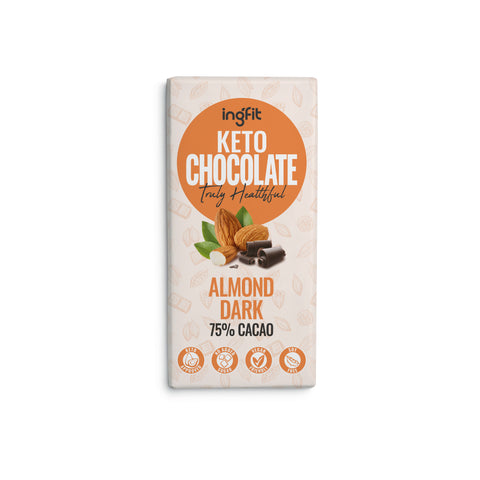 Ingfit Premium Sugar Free Dark Chocolate with Almonds 95g