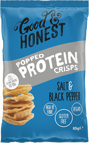 Good & Honest Gluten-Free Salt & Black Pepper Popped Protein Crisps 85g