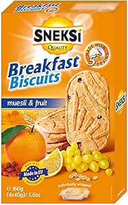Sneksi Breakfast Muesli Muesli & Fruit Biscuits 160g