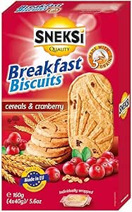 Sneksi Breakfast Cereal & Cranberry Biscuits 160g
