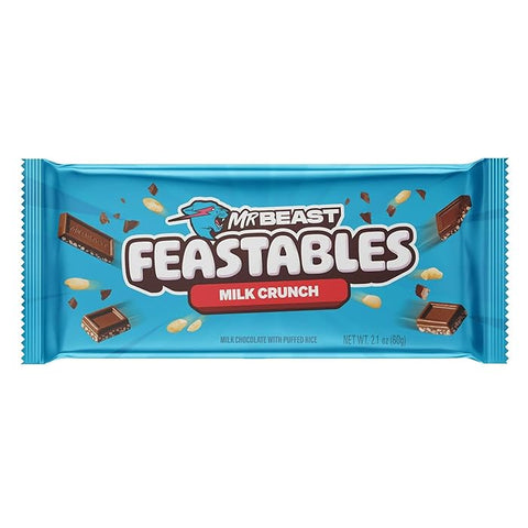 Feastables Milk Crunch Chocolate Bar, 60g - New