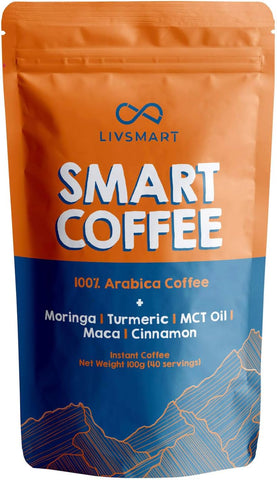 LivSmart 100% Arabica Coffee with Moringa, Turmeric, MCT Oil, Maca & Cinnamon – 100g