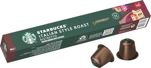 Starbucks Italian Style Roast By Nespresso Dark Roast Coffee Pods, 56g