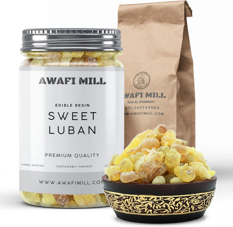 Awafi Mill Sweet Luban – Edible Frankincense Resin | Natural Boswellia Chewing Gum Resin 100g