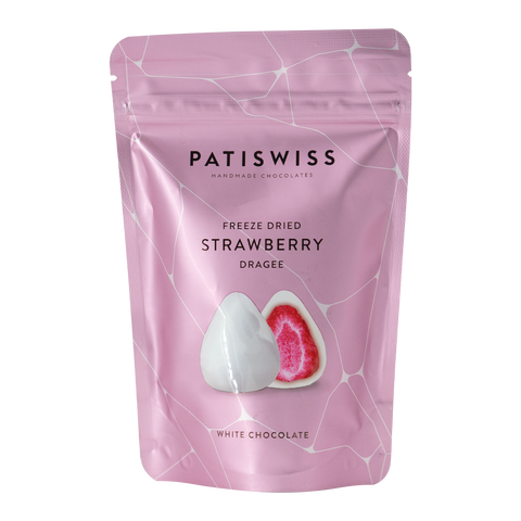 Patiswiss Freeze Dried Strawberry White Chocolate Dragee 80g