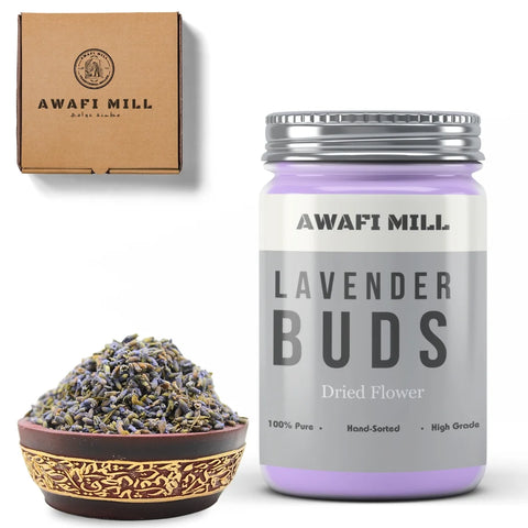 Awafi Mill Lavender Flower Buds | Dried Lavandula - Bottle of 100g