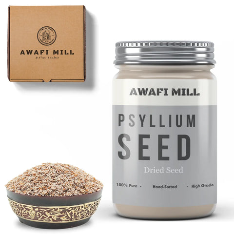 Awafi Mill Dried Psyllium Seeds | Ispaghol Whole - Bottle of 100g