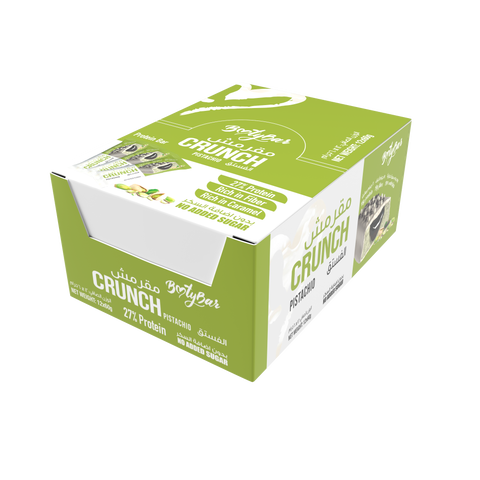 Bootybar Crunch Protein Bar Pistachio flavor (60g) Pack of 12
