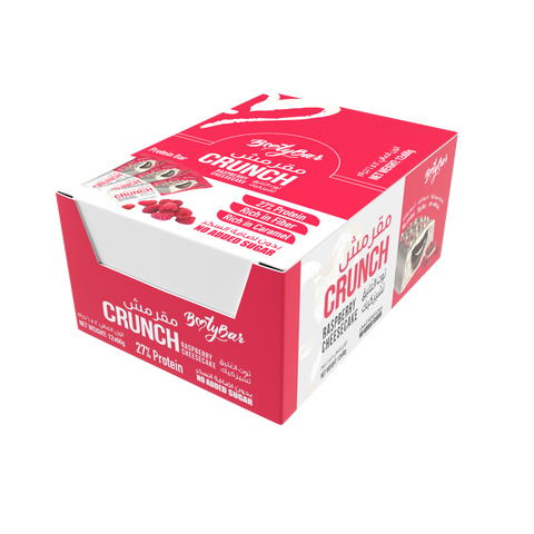 Bootybar Crunch Protein Bar Raspberry Cheesecake flavor (60g) Pack of 12