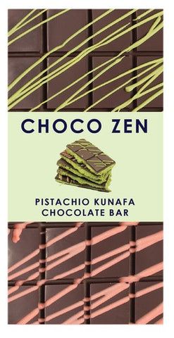 Choco Zen Pistachio Kunafa Dark Dubai Chocolate Bar 100g