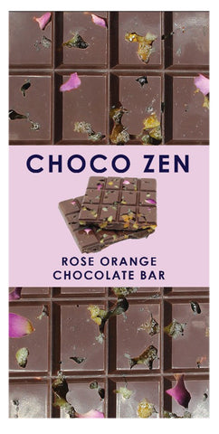 Choco Zen Rose Orange Dark Chocolate Bar 130g
