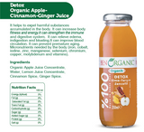Ben Organic Detox Apple Cinnamon Ginger Juice % Sugar, Gluten Free Glass Bottle 250 ml