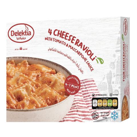 Delektia Four Cheese Ravioli with mascarpone Frozen Meal 500g