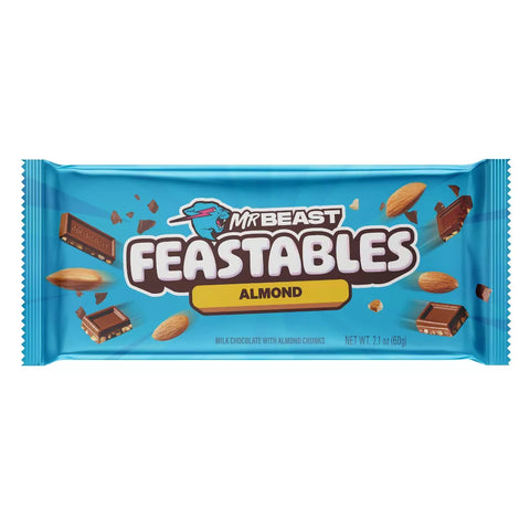 Feastables MrBeast milk Chocolate with Almond Chunks, 60g - New