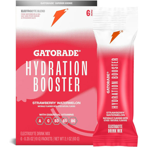 Gatorade Hydration Booster Electrolyte Drink Mix Strawberry Watermelon, 6 Sticks Per Pack