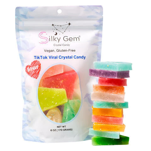Silky Gem Sweet & Sour Bites TikTok Viral Crystal Candy Vegan, Gluten-Free 170g
