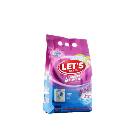 Let's Clean Detergent Powder For Automatic Purple Rose 1.5KG