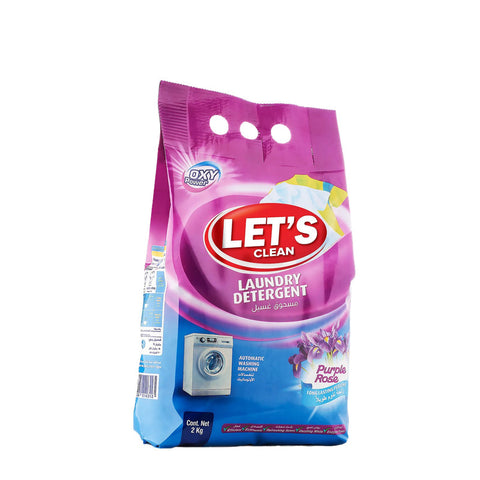 Let's Clean Detergent Powder For Automatic Purple Rose 2KG