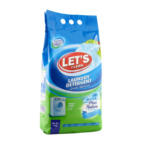 Let's Clean Detergent Powder For Automatic Pure Nature 4KG