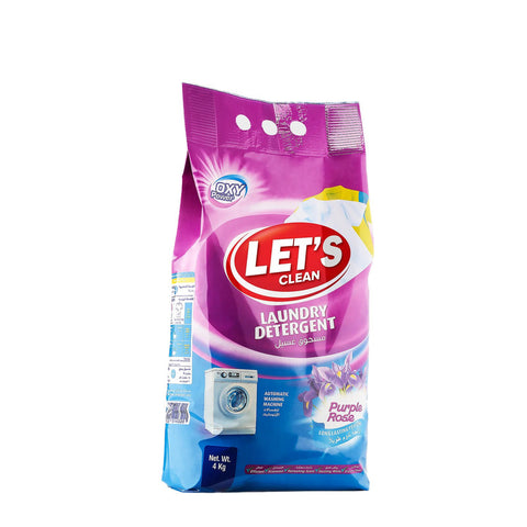 Let's Clean Detergent Powder For Automatic Purple Rose 4KG