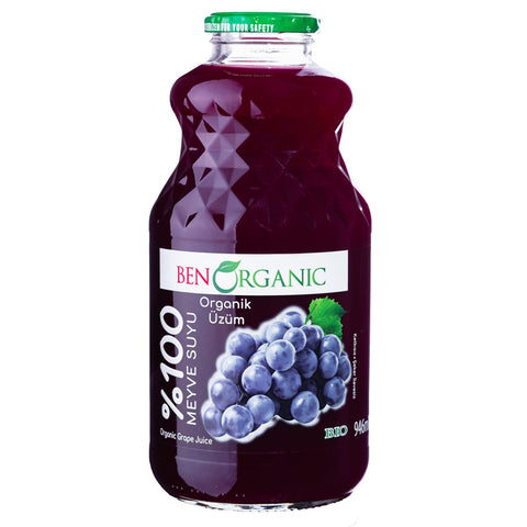 Ben Organic Grape Juice % Sugar, Gluten Free Glass Bottle 946 ml
