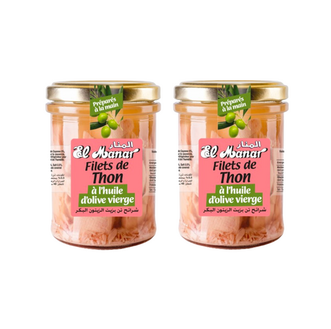 El Manar Tuna Fillets In Virgin Olive Oil 300g Each (Pack of 2)