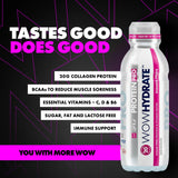 WOW HYDRATE Summer Fruits Sugar Free Protein & Vitamin Water 12 x 500ml