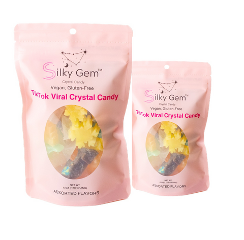 Silky Gem Sweet Bites TikTok Viral Crystal Candy Vegan, Gluten-Free (170g) Pack of 2