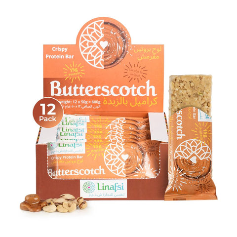 Crispy Protein Bars, Butterscotch, 12x50g