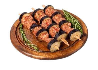 5 Skewers Lamb Kabab With Eggplant 500g