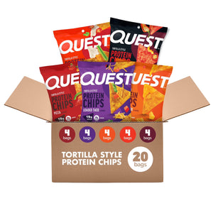 Quest Tortilla Style Protein Chips , Nacho Cheese, Pizza , Load Taco, Hot & Spicy & Buffalo Ranch Variety Pack 6.4Kg