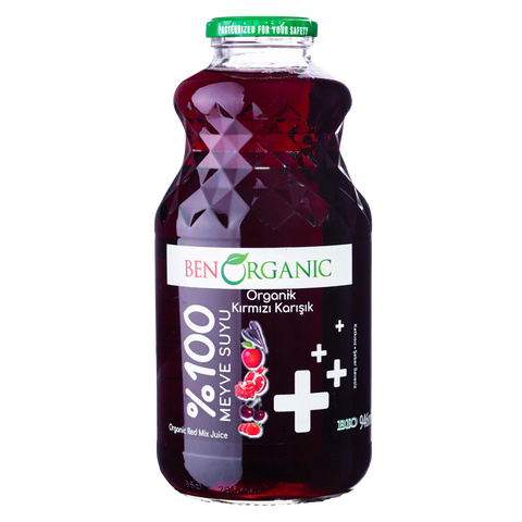 Ben Organic Red Mix Juice % Sugar, Gluten Free Glass Bottle 946ml